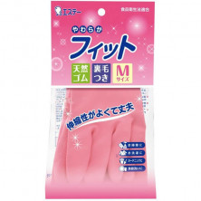ST Резиновые перчатки (средней толщины, с внутренним покрытием) розовые РАЗМЕР M, 1 пара