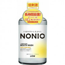 Lion Ежедневный зубной ополаскиватель "Nonio" с длительной защитой от неприятного запаха (без спирта, легкий аромат трав и мяты) 600 мл